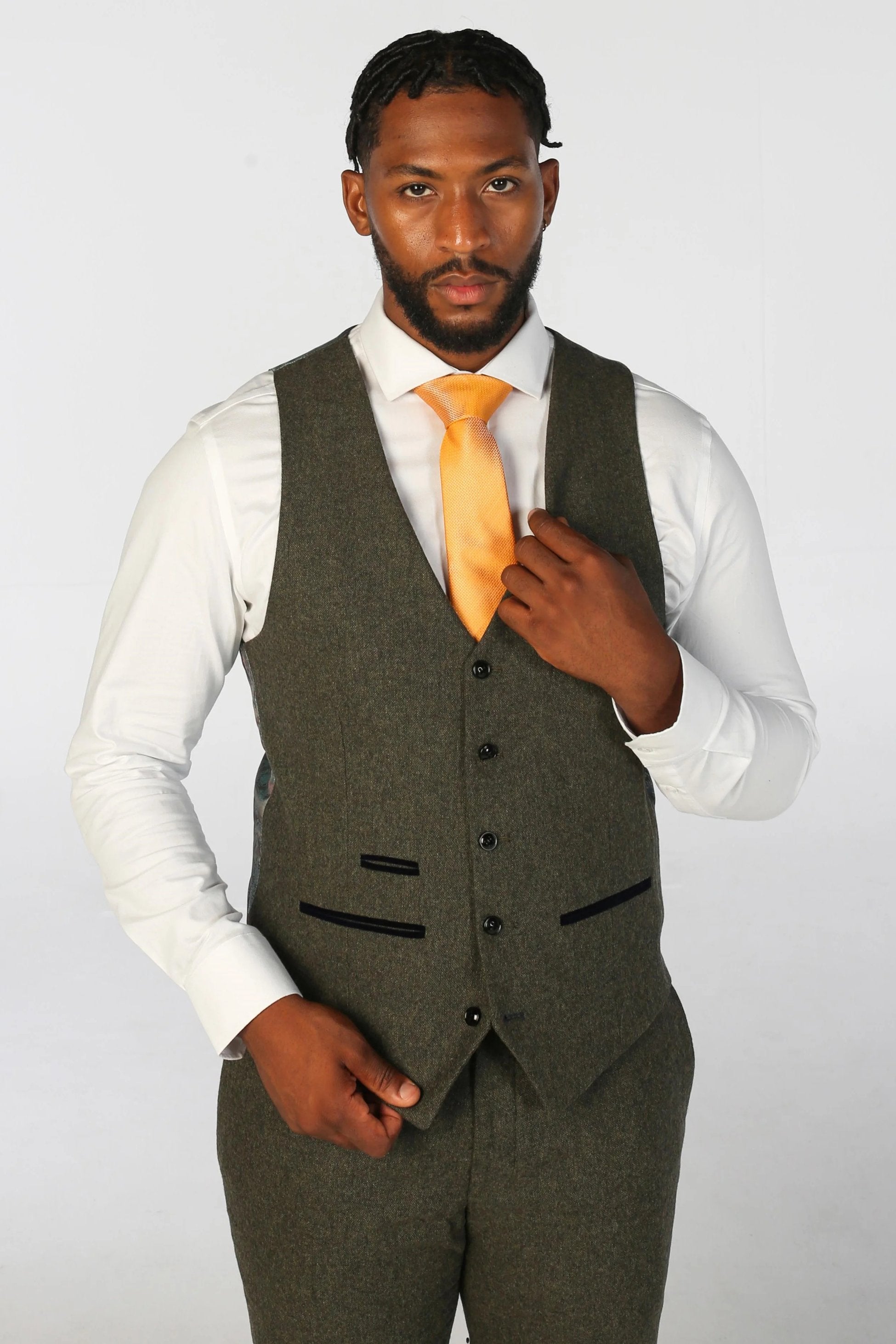 Men’s Wool Blend Formal Waistcoat - OSCAR - Green