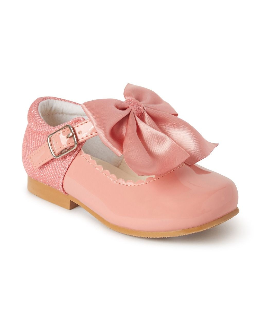 Chaussures Mary Jane à nœud en vernis pour filles – KRISTY - Rose