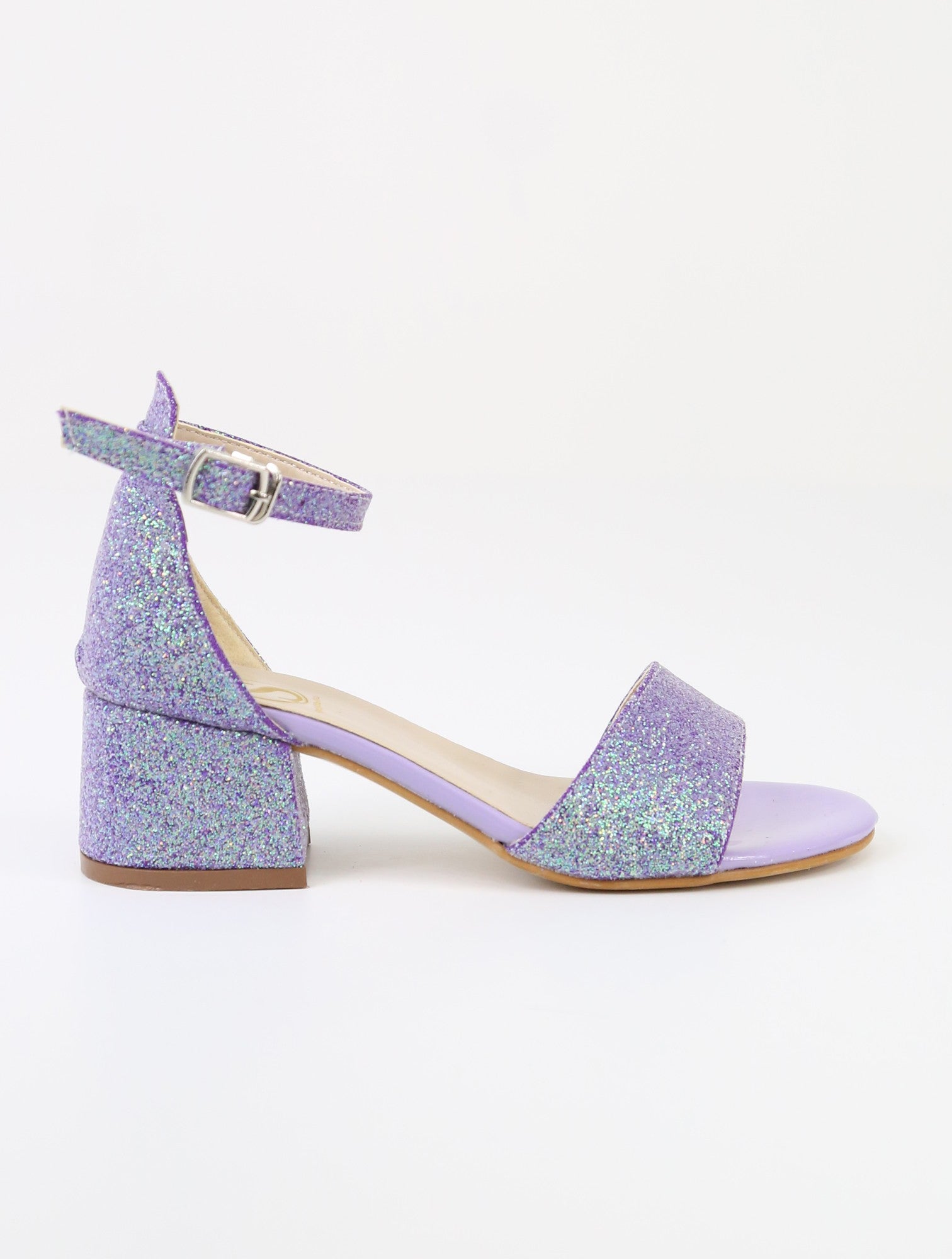 Sandales à Bloc Talon avec Bride à la Cheville pour Filles - SPARKLE - Violet