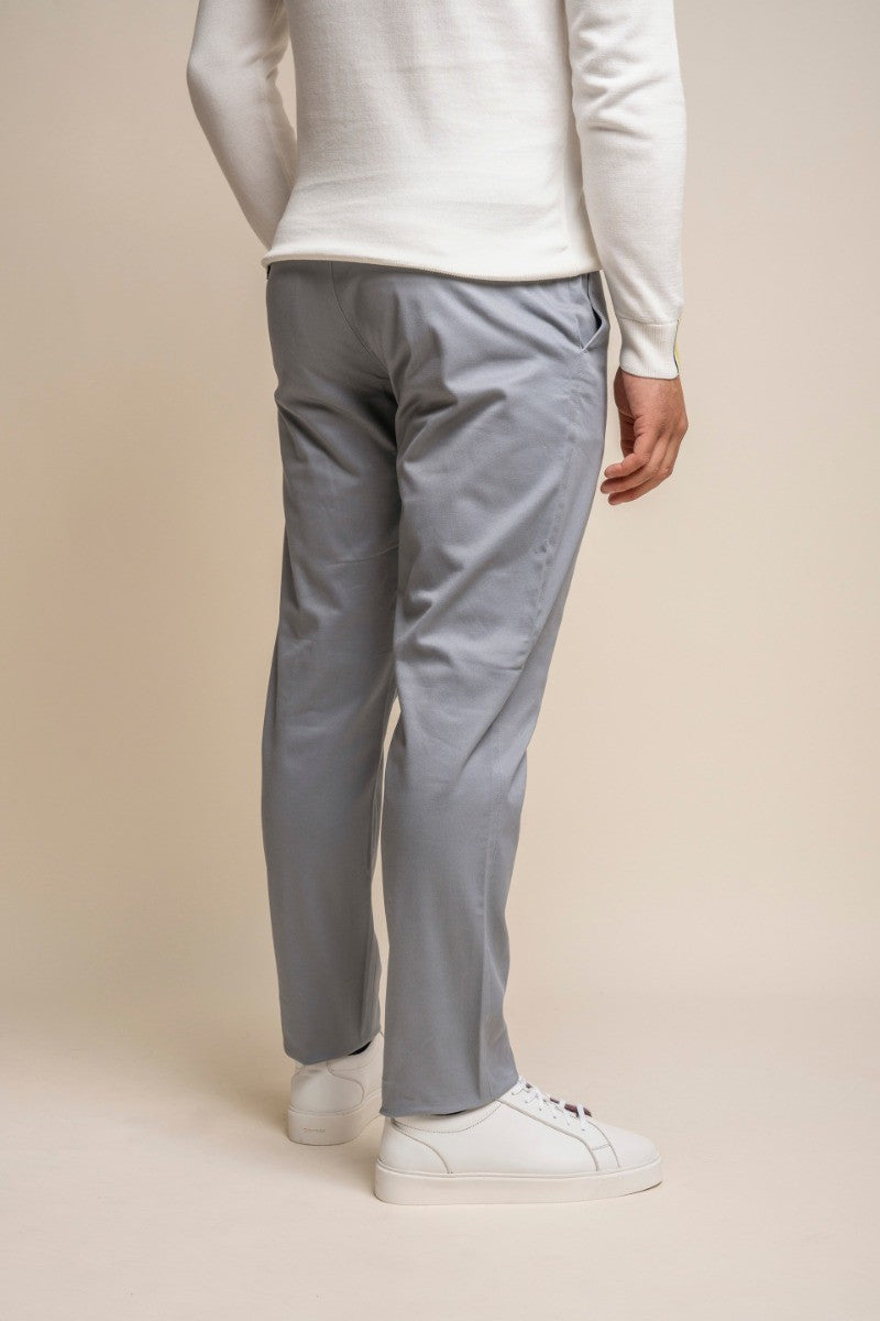 Pantalons chino en coton pour hommes - DAKOTA - Gris Arctique