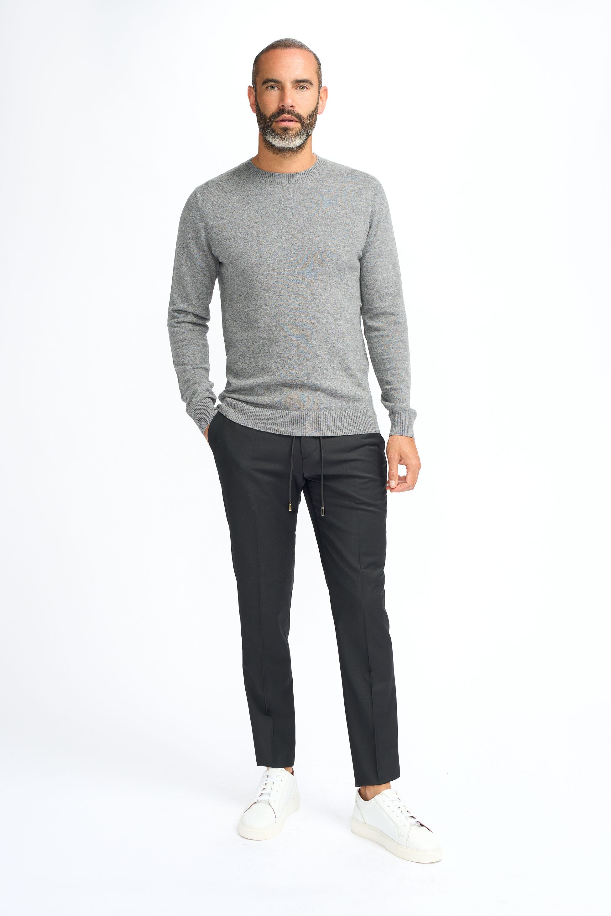 Men’s Wool Blend Knit Pullover Jumper - Connall - Grey