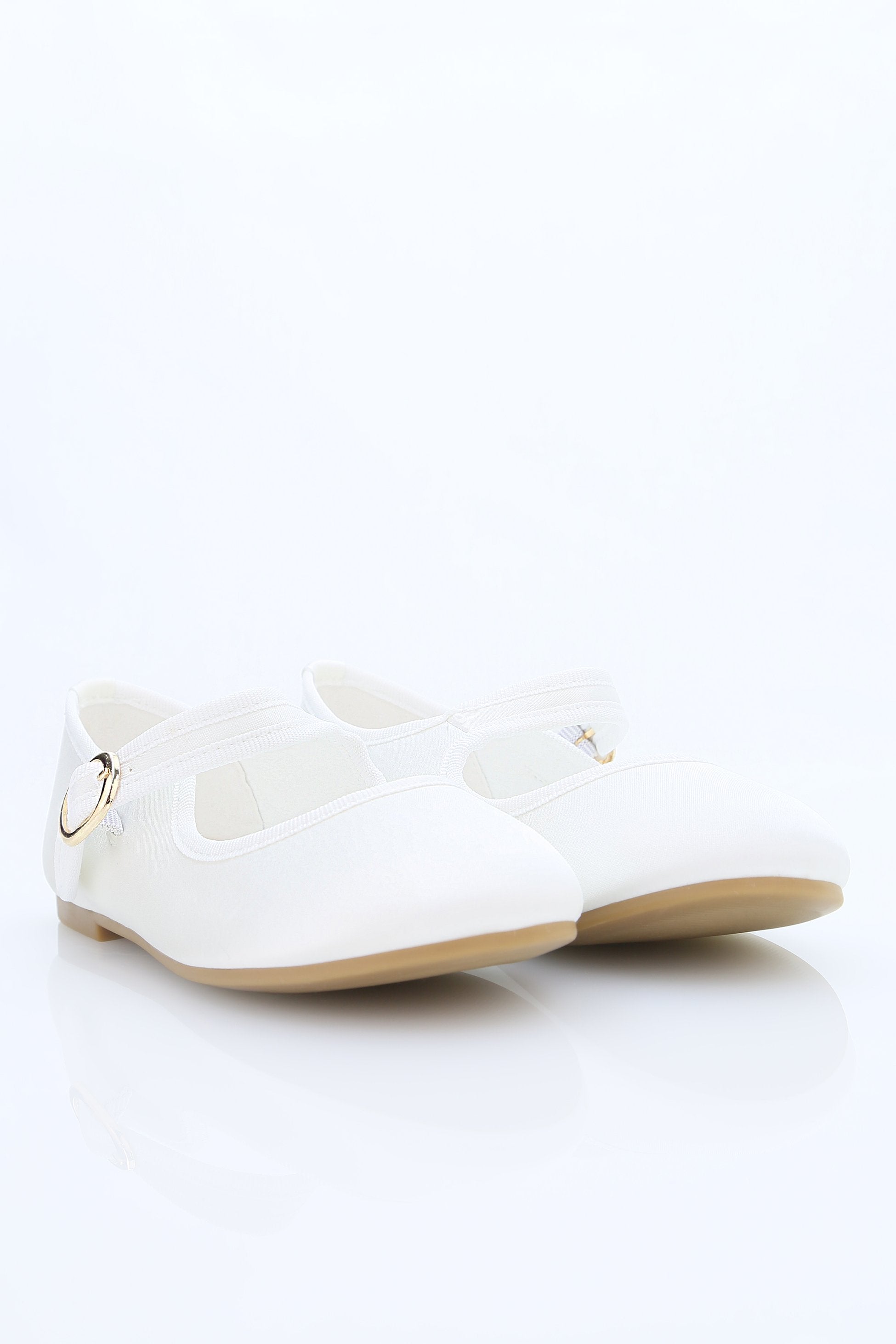 Chaussures de communion en satin Mary Jane pour filles - HANA - Ivoire