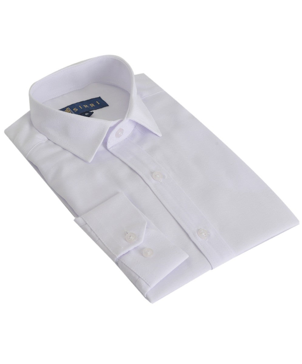 Chemise Classique Slim Fit en Coton pour Garçons - Blanc