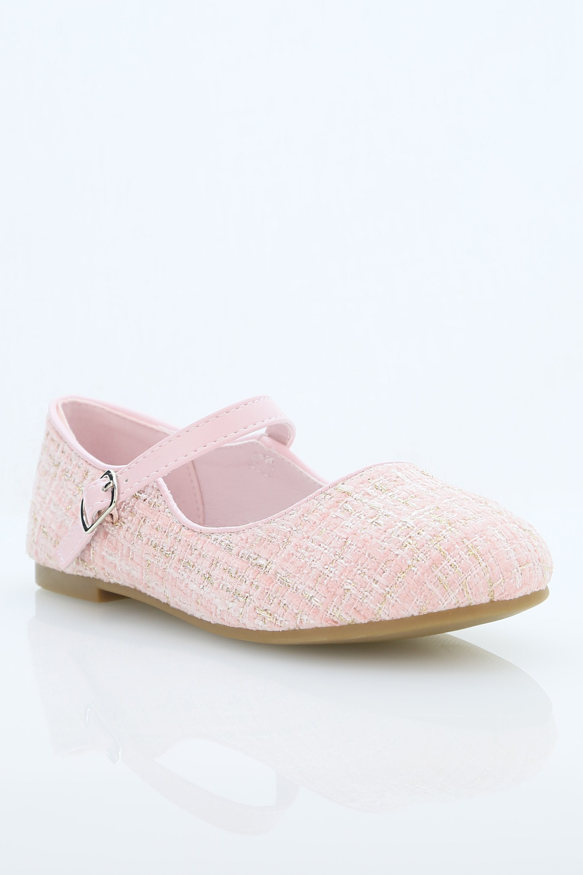 Ballerines en tweed Mary Jane pour filles - SUZANNE - Rose