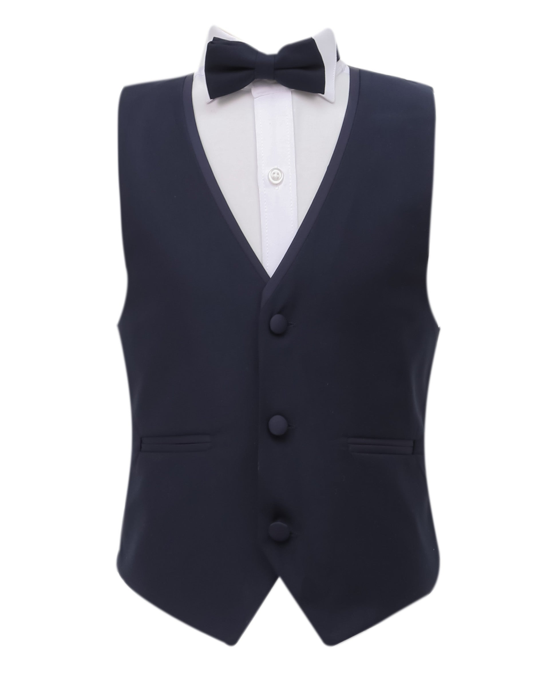 Ensemble Costume de Smoking à Passepoil Slim Fit pour Garçons - Bleu Marine