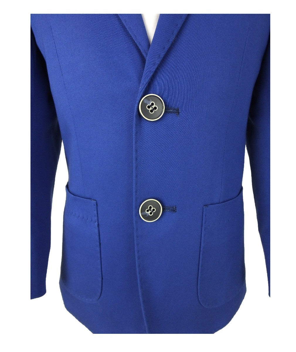 Jungen Slim Fit Baumwoll Blazer - Royalblau