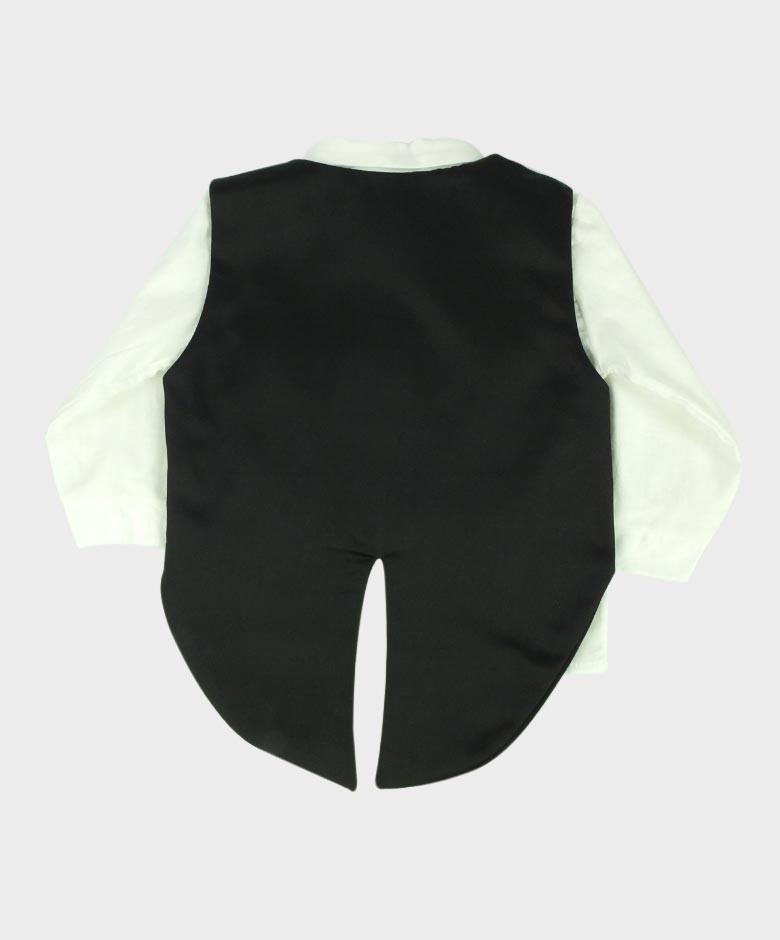 Baby Jungen Baumwoll Schwarzes Tuxedo-Set - Schwarz - Weiß