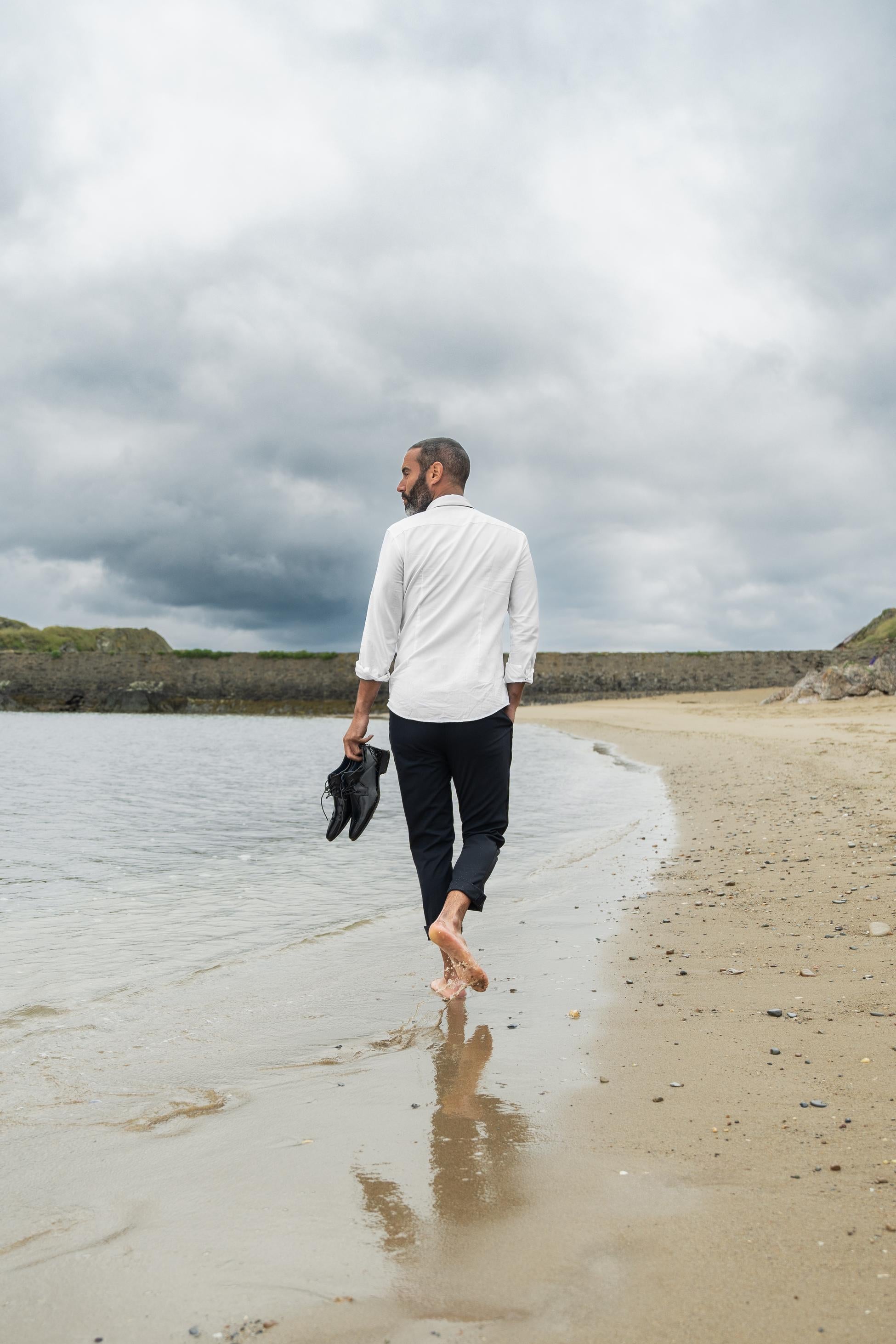 Chemise habillée classique en coton à col pour hommes - Seneca - Blanc