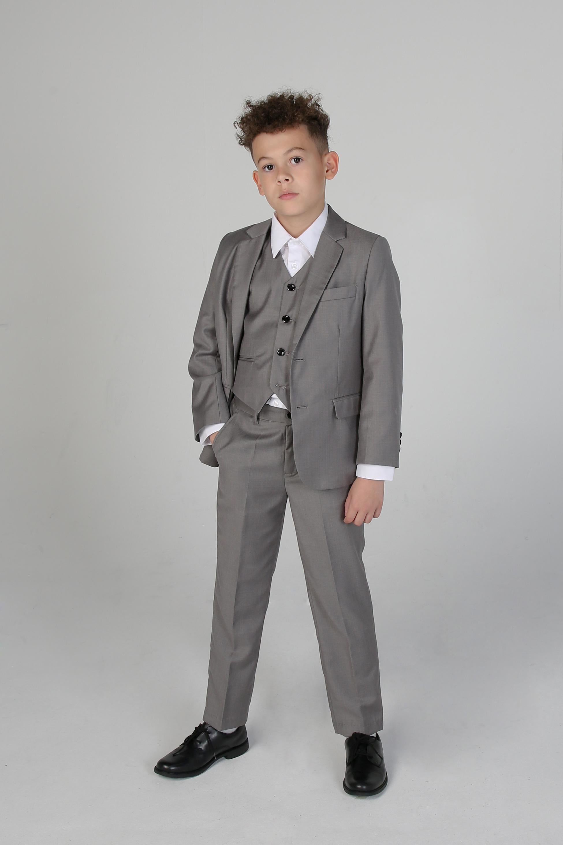 Costume Noir Tailored Fit pour Garçons - PARKER - Gris Clair