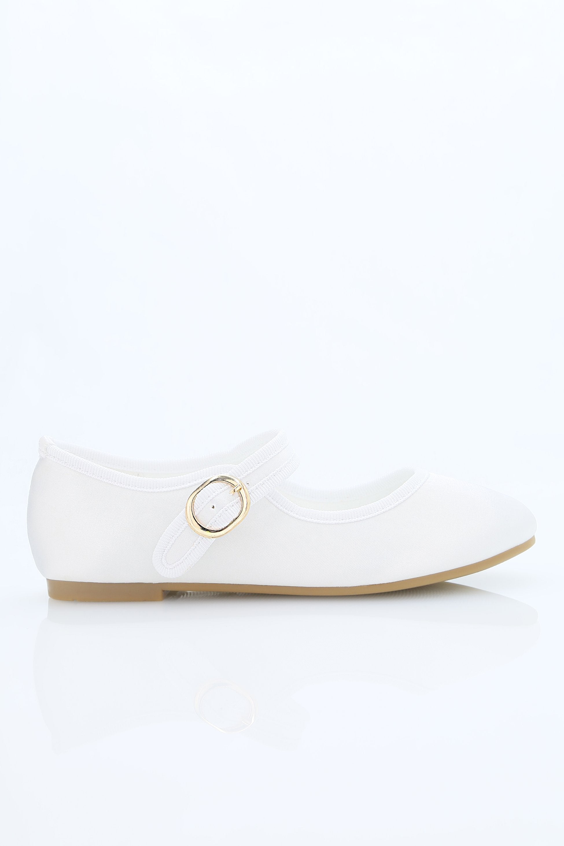 Chaussures de communion en satin Mary Jane pour filles - HANA - Blanc