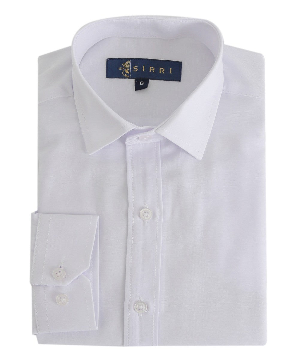 Chemise Classique Slim Fit en Coton pour Garçons - Blanc