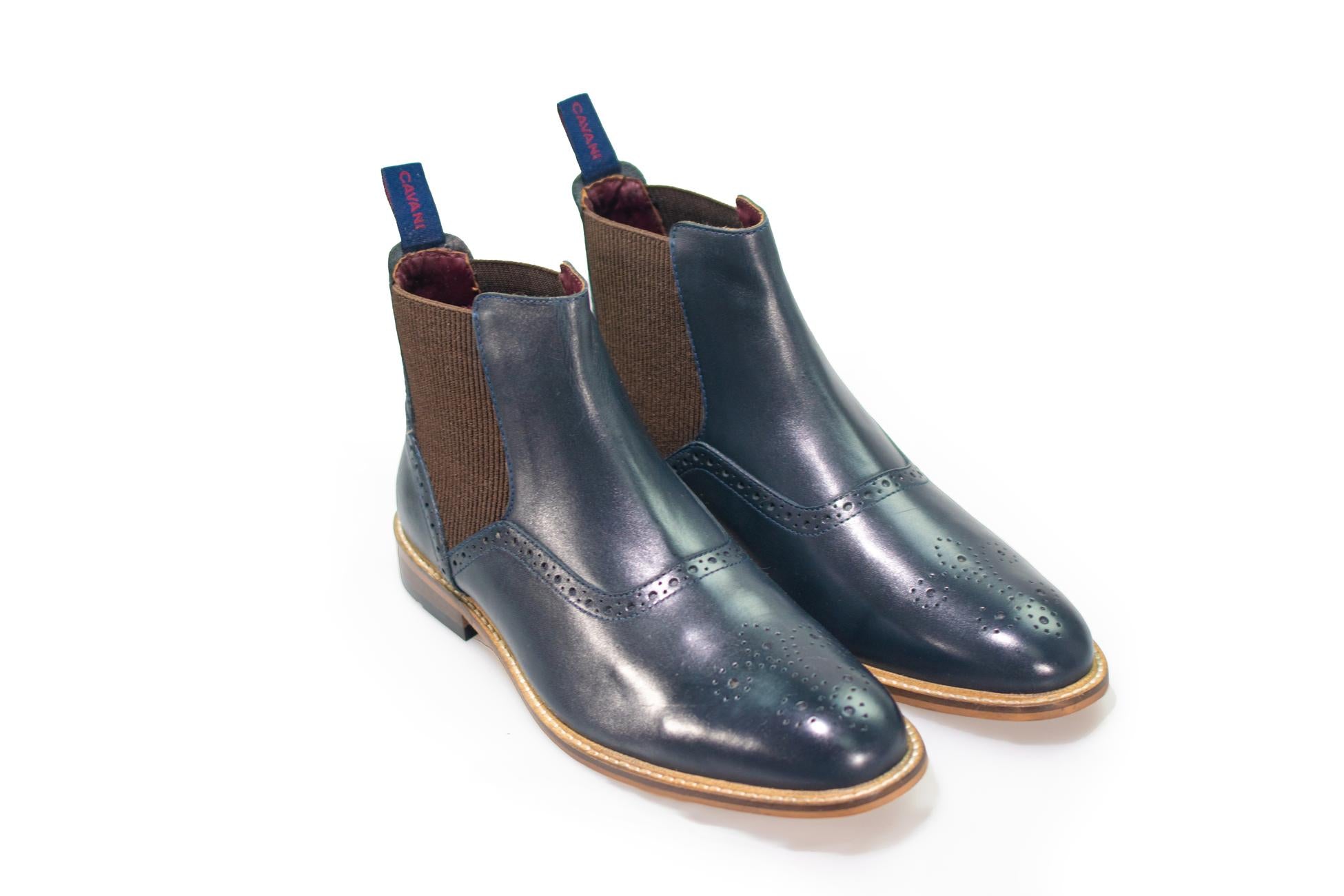 Bottes MORIARTY BURGANDY de Cavani Footwear - Bleu Marine