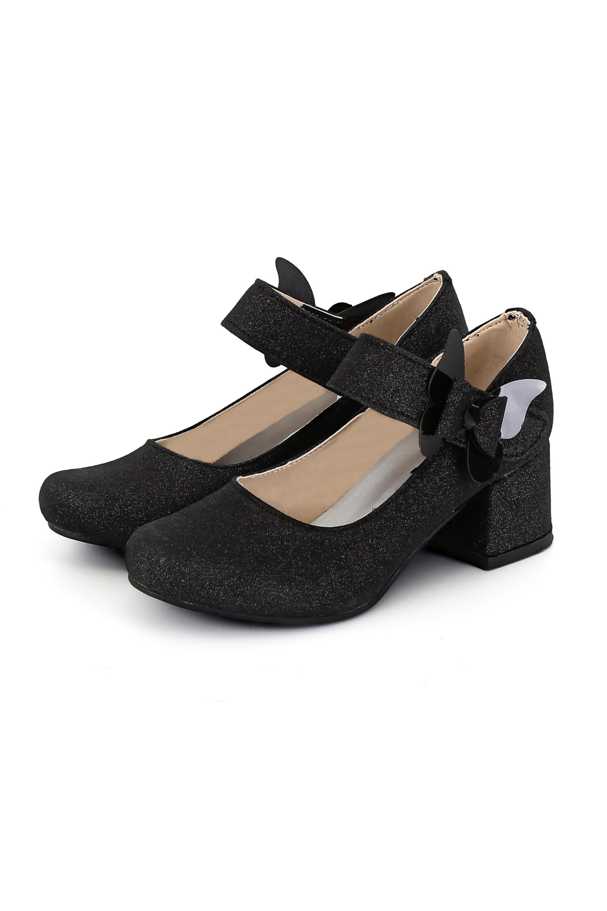 Chaussures Mary Jane Pailletées à Bloc Talon pour Filles - AITANA - Noir