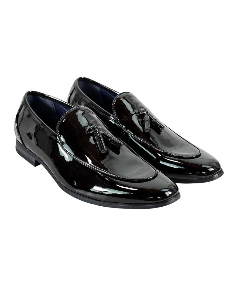 Men's Patent Black Tuxedo Shoes - WALTER - Black