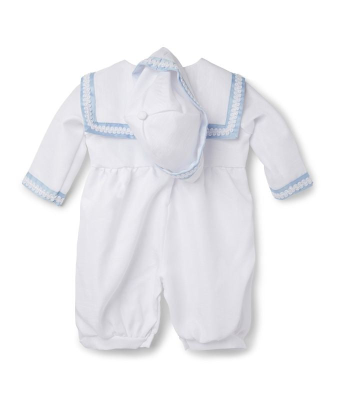 Baby Boys White Christening Romper with Hat - William - White