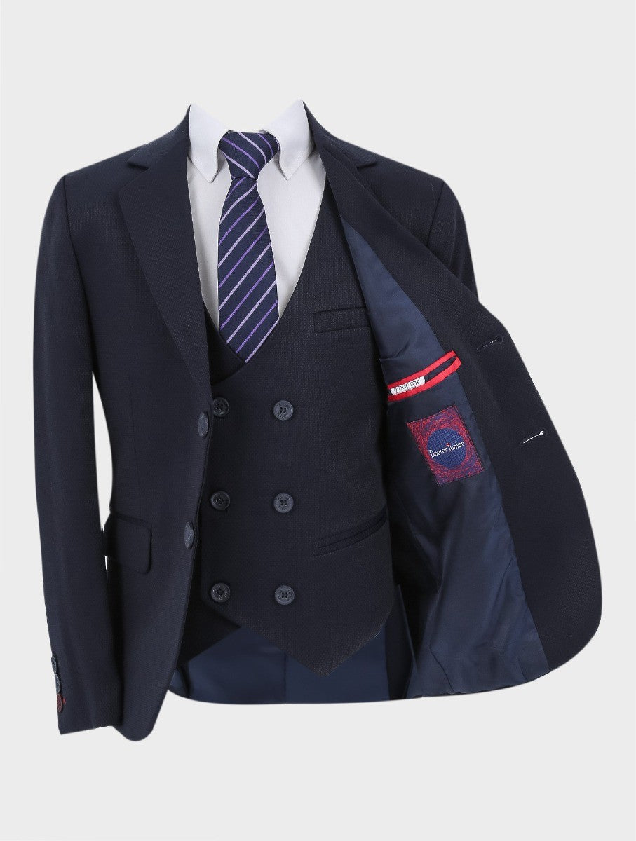 Boys Slim Fit Formal Suit - Navy Blue