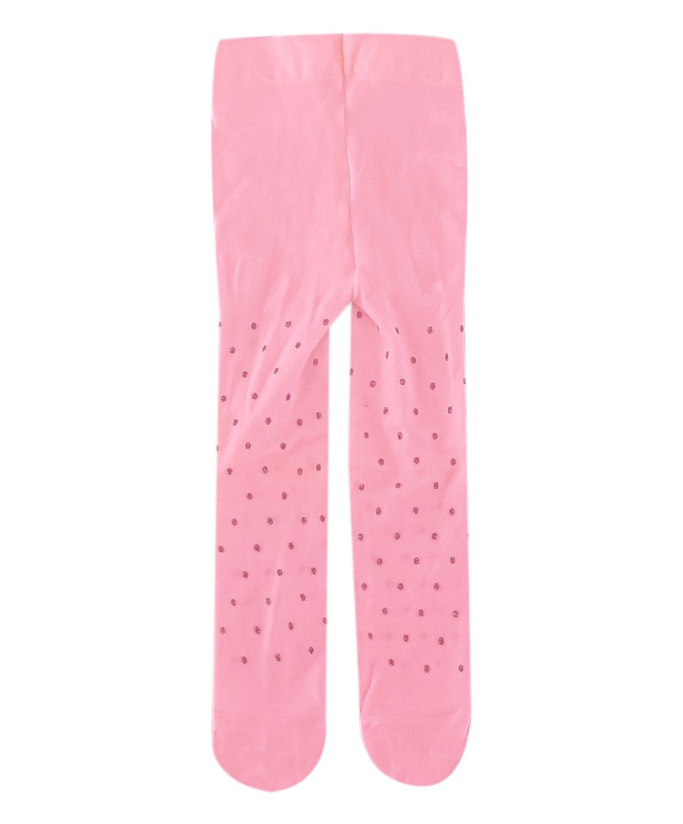 Collants à Pois en Microfibre pour Fillettes - Rose