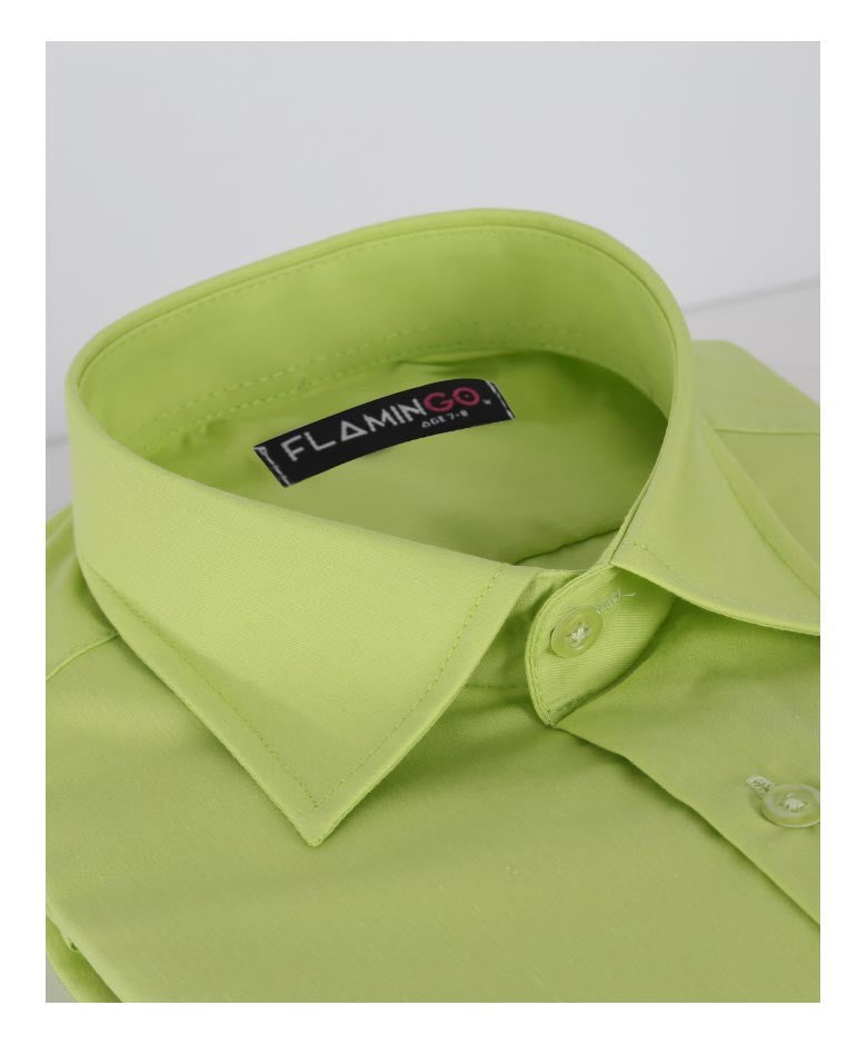 Boys Cotton Blend Formal Shirt - Pistachio Green