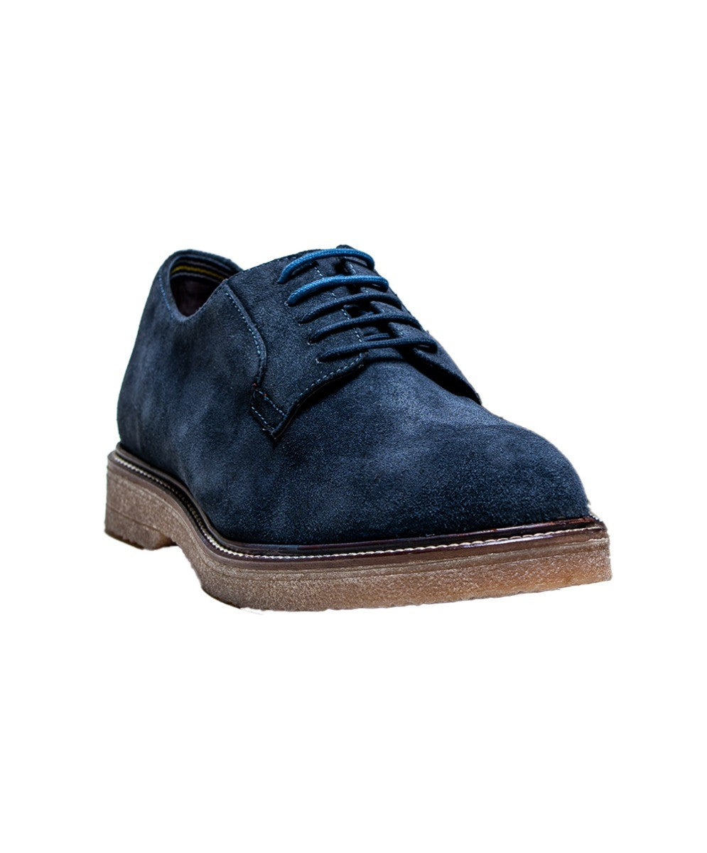 Chaussures en suède à lacets pour hommes - RICHMOND - Bleu Marine