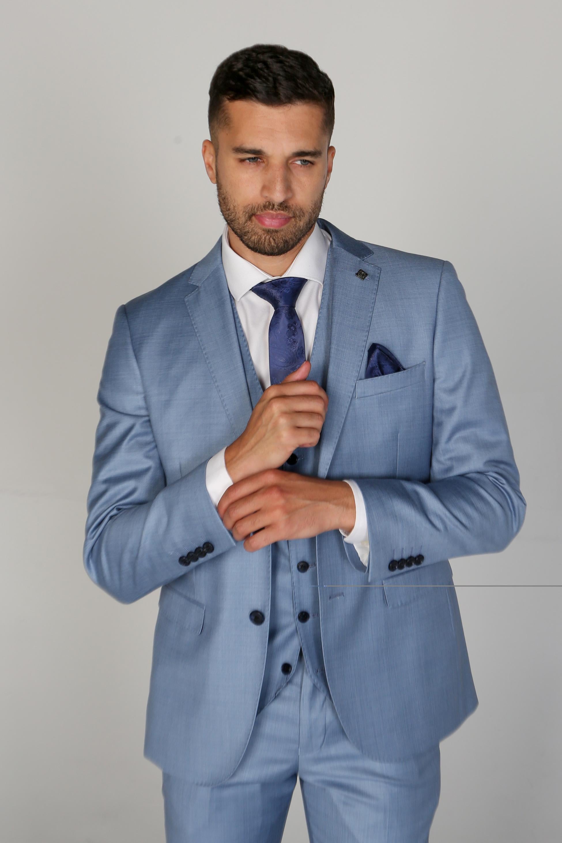 Veste de Costume Formelle Tailored Fit pour Homme - CHARLES - Bleu