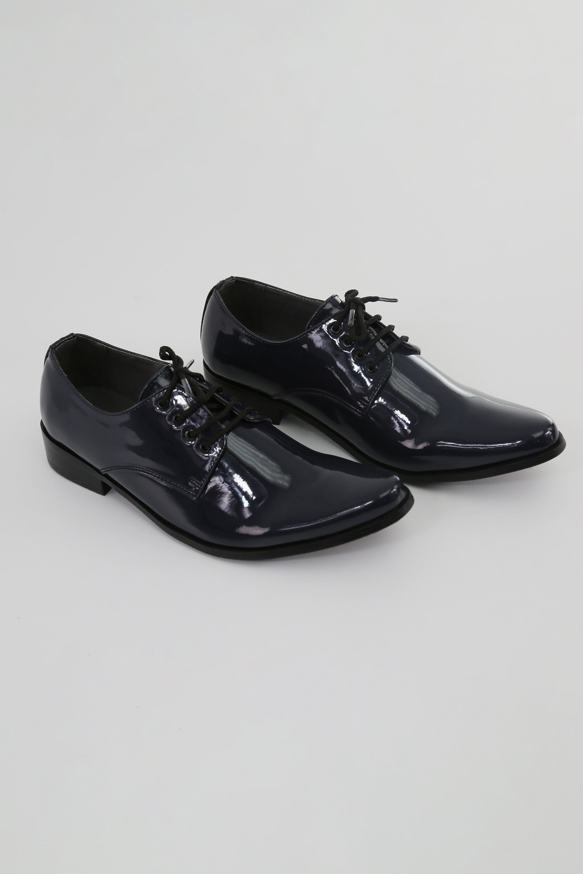 Chaussures Derby en cuir verni pour garçons - GEORGE - Marine