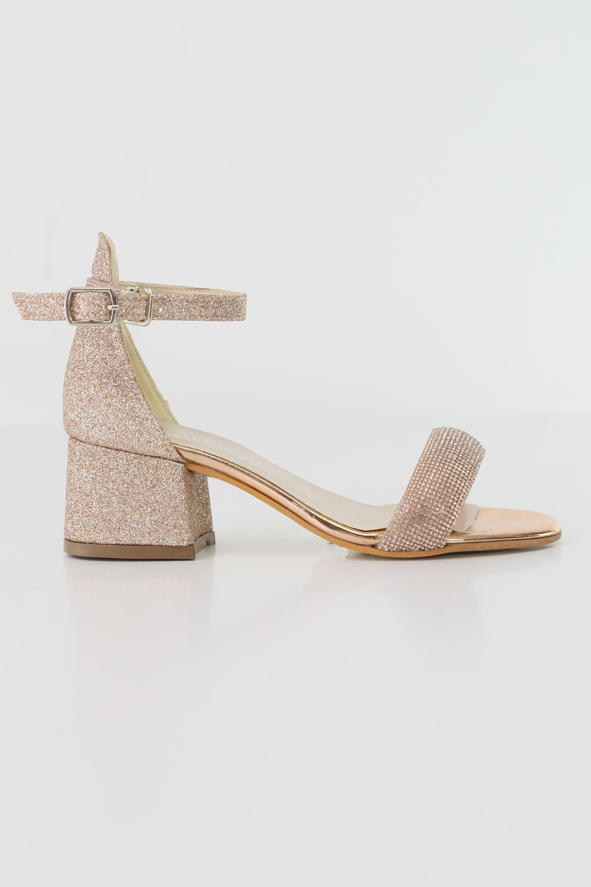 Mädchen Strass Blockabsatz Sandalen - LARA - Gold