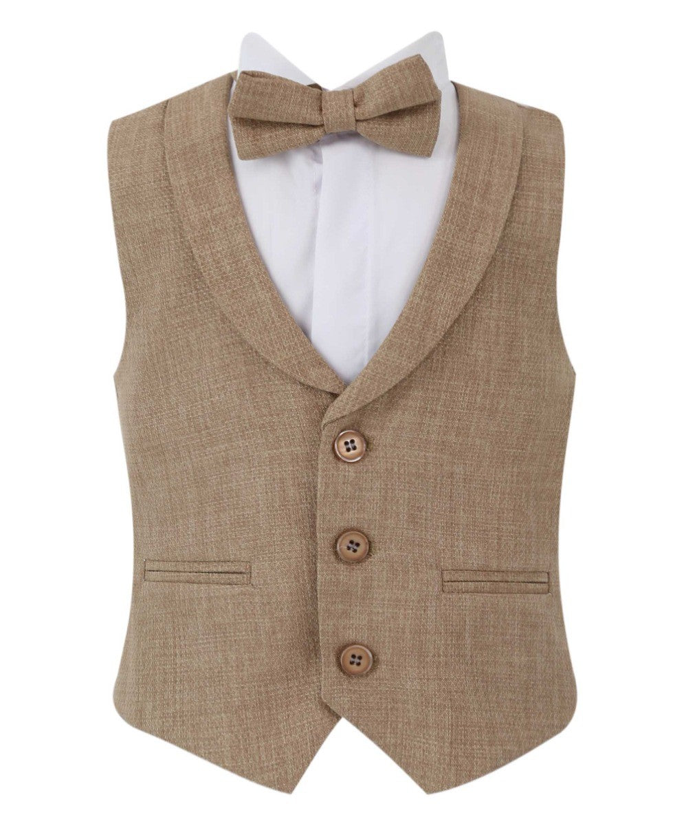 Ensemble Gilet Simple-Parfait pour Garçons - POLPERRO - Beige