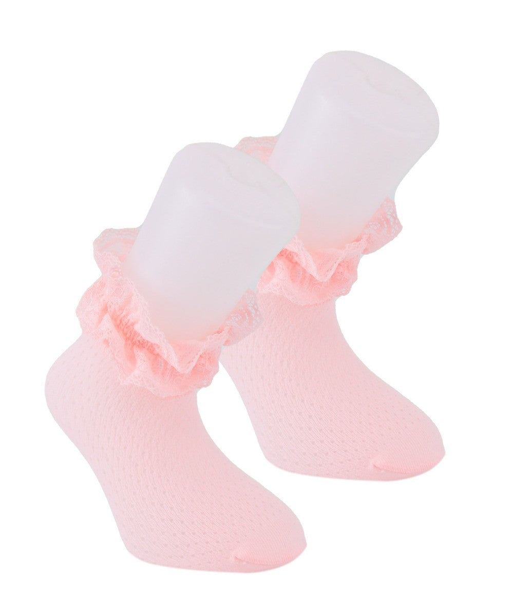 Chaussettes Douces à Volants pour Filles - Rose