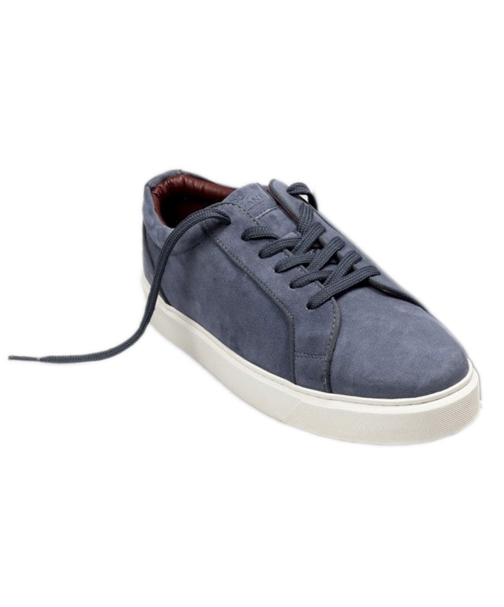 Sneakers à Lacets à Semelle Épaisse pour Homme - Bleu Acier