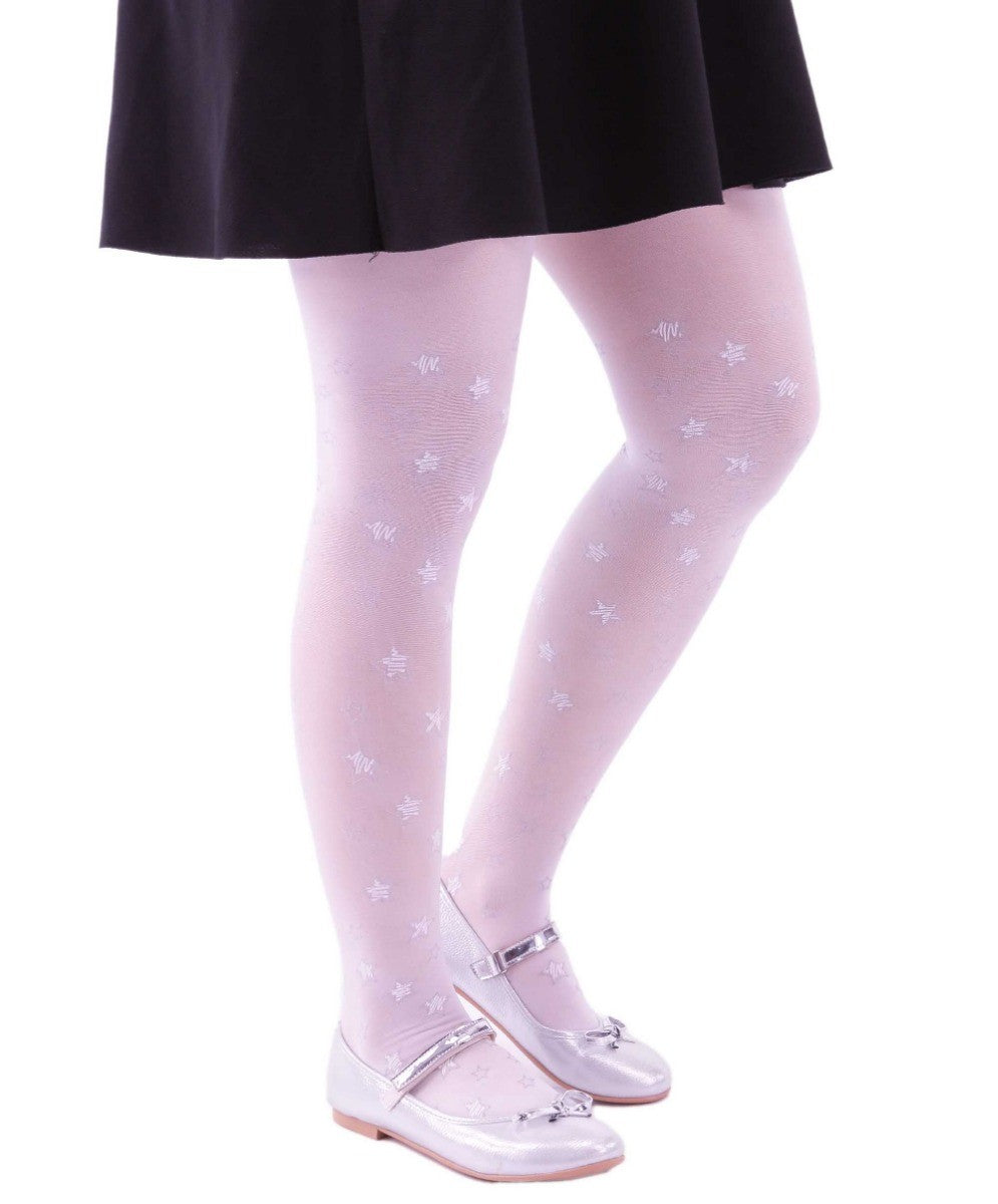 Girls Star Print Tights - RUYA - Pink