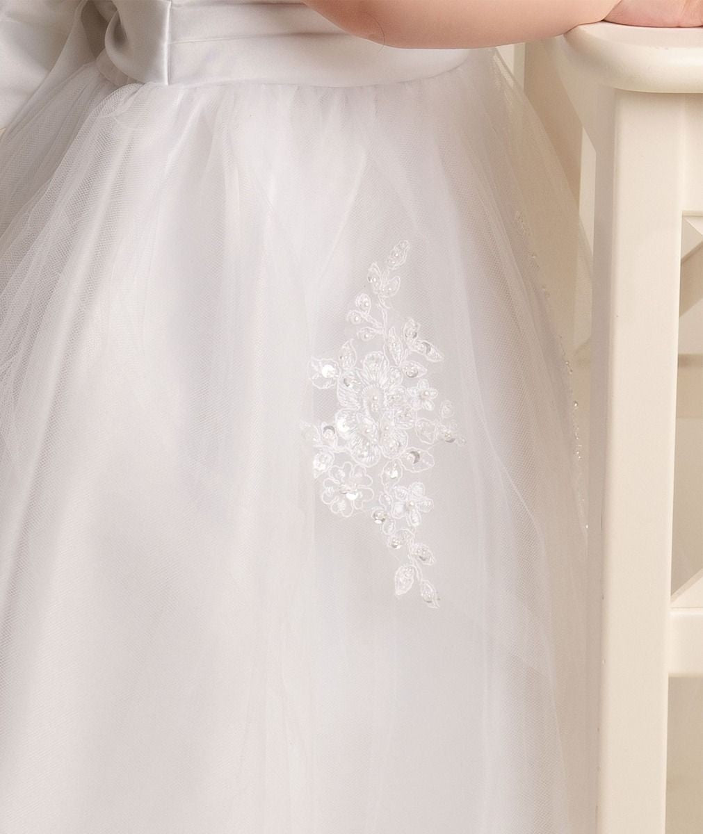 Robe de baptême en dentelle pour bébés filles - LAYLA - Blanc