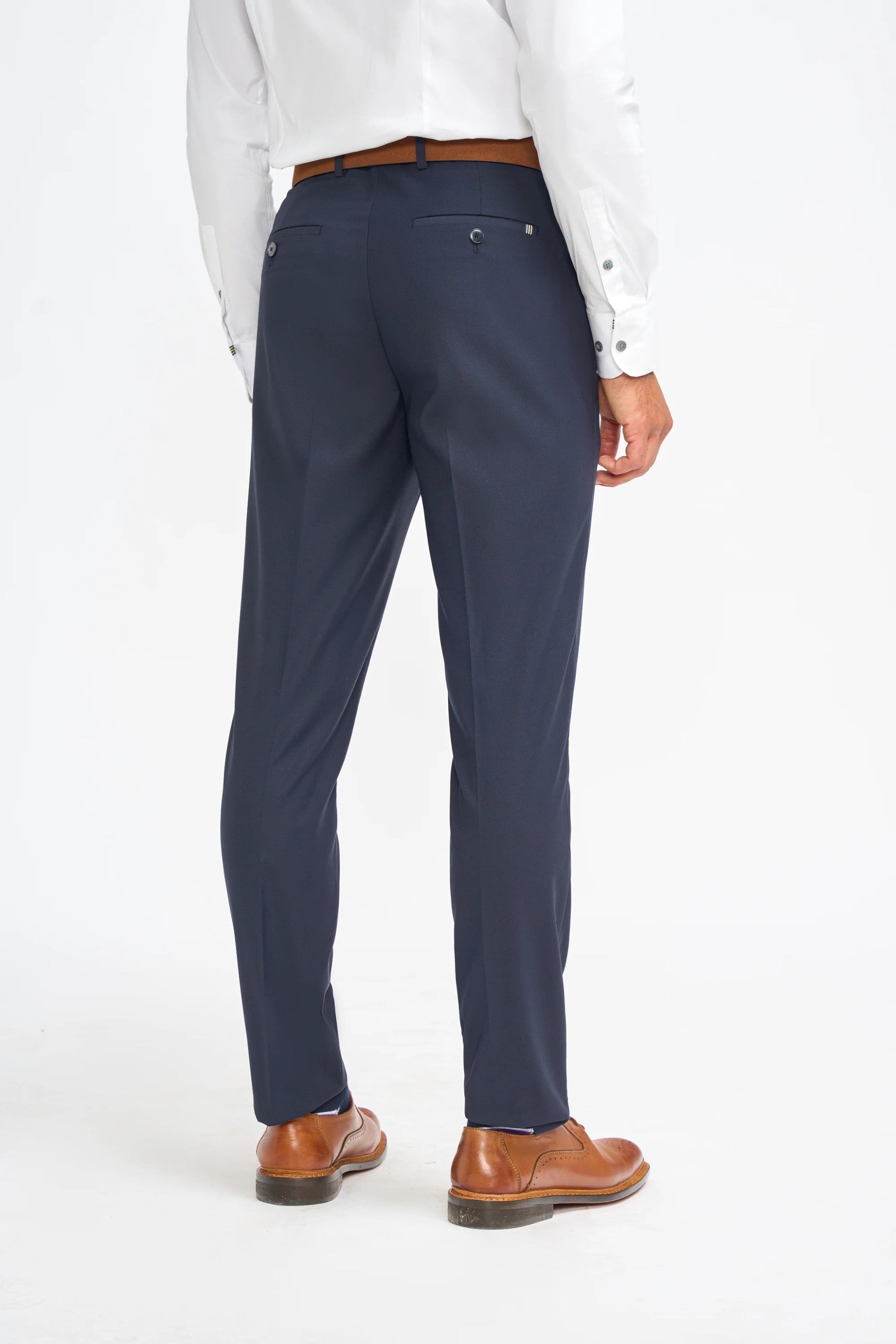 Premium Slim Fit Formale Herrenhose – MALIBU - Marineblau