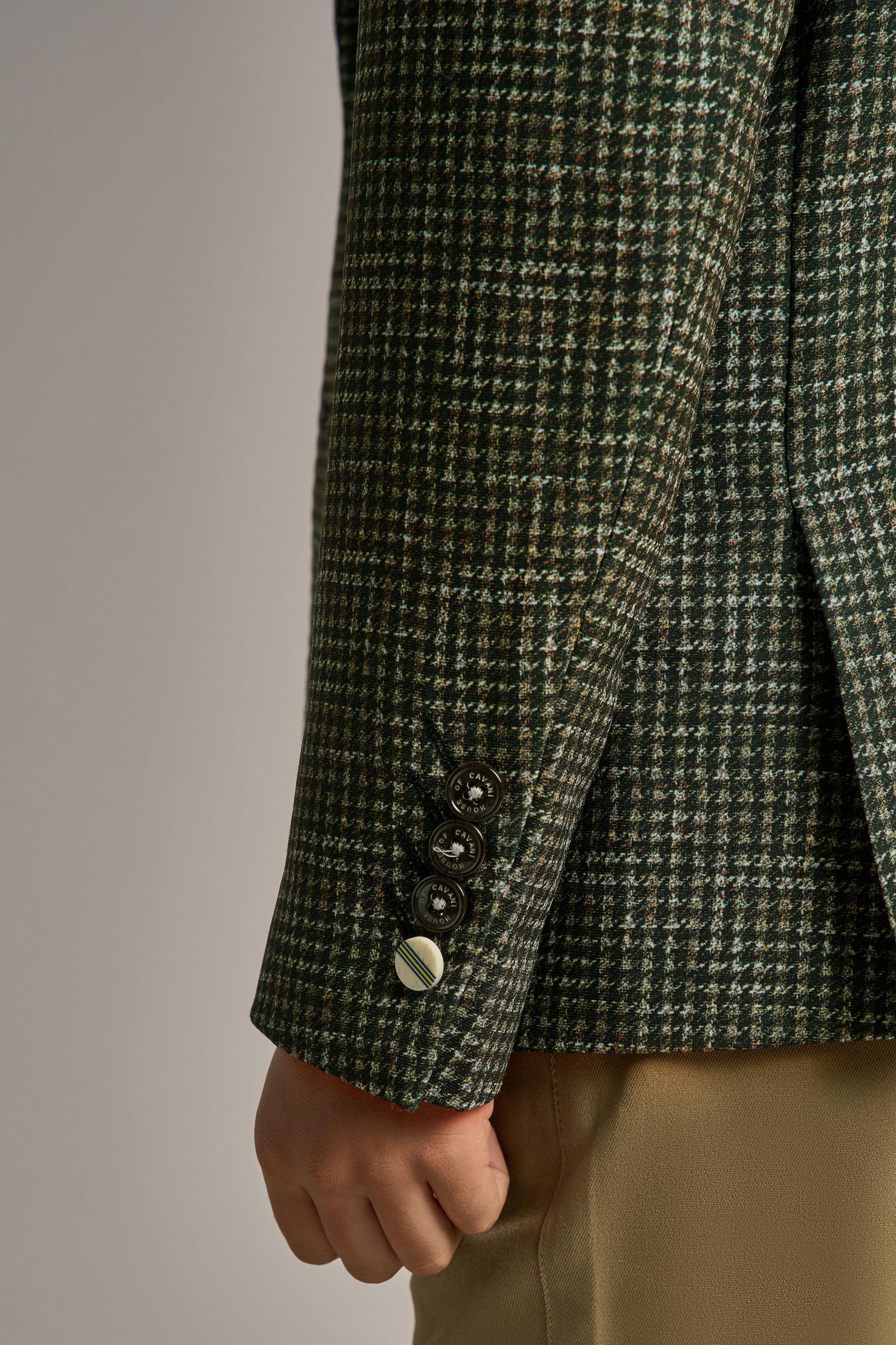 Blazer en Tweed à Pied-de-Poule Vert Forêt pour Garçons - RIVA - Vert