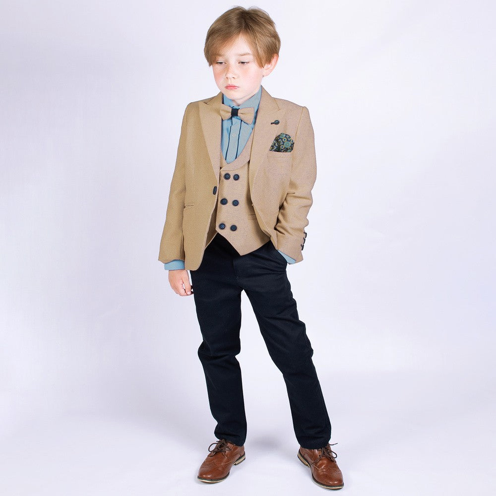 Boys Slim Fit Suit - HENRY - Beige