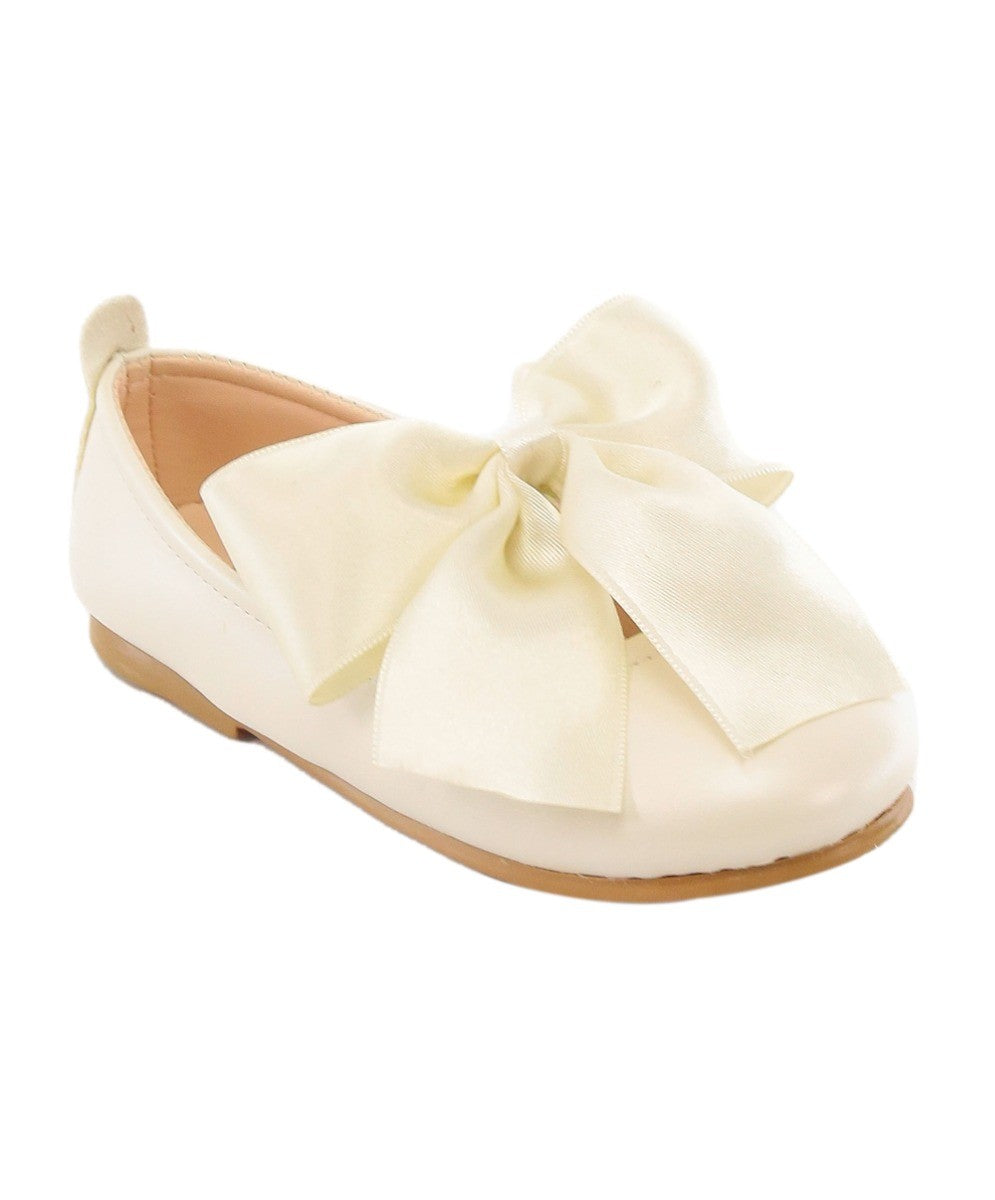 Girls Patent Flat Mary Jane Shoes - ELENA - Pearl Ivory