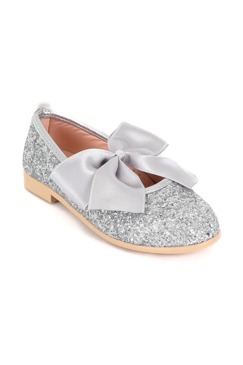 Mädchen Glitzer Ballerina Flache Pumps - LOLA - Silber