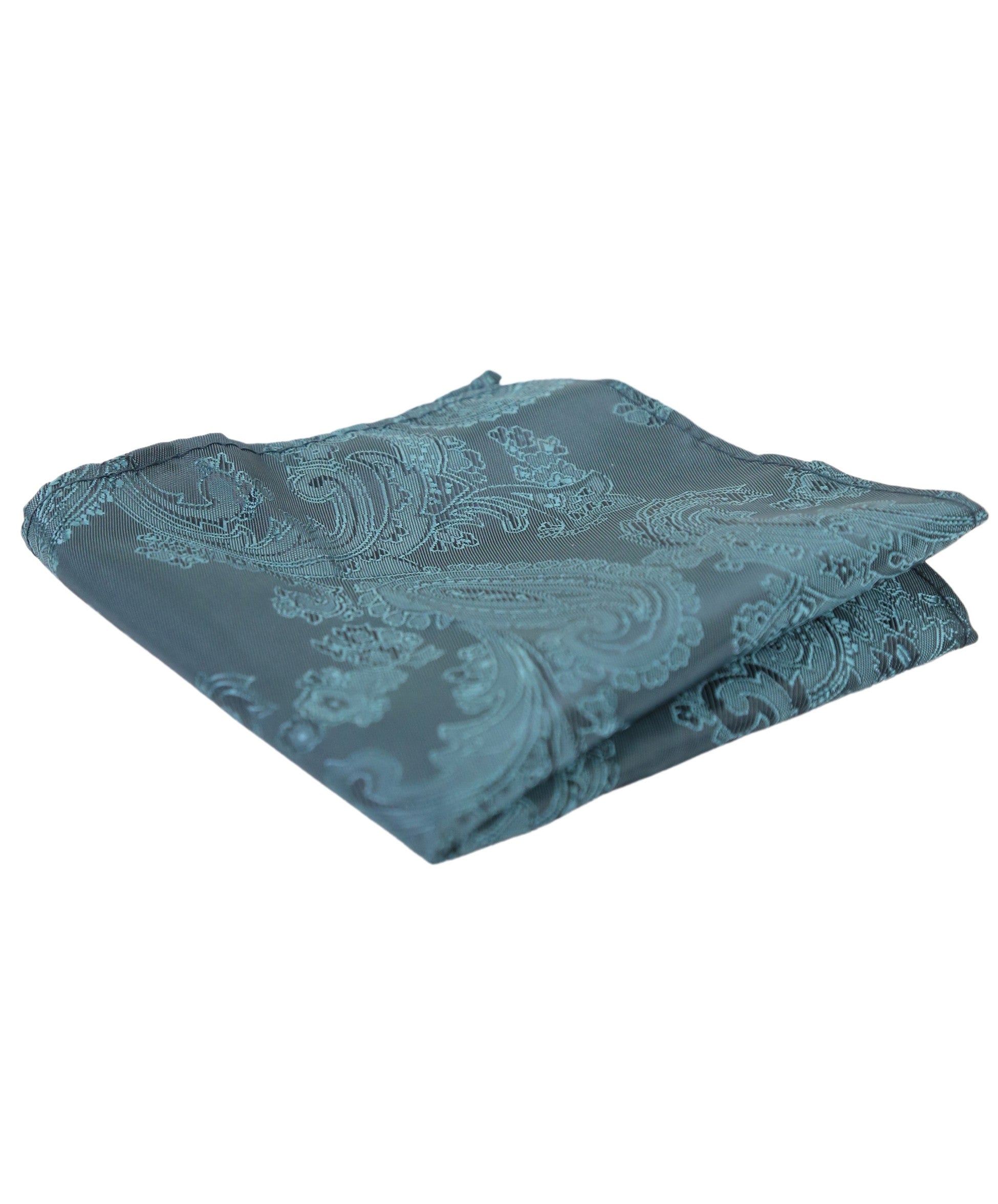 Ensemble cravate et boutons de manchette paisley pour hommes - Vert