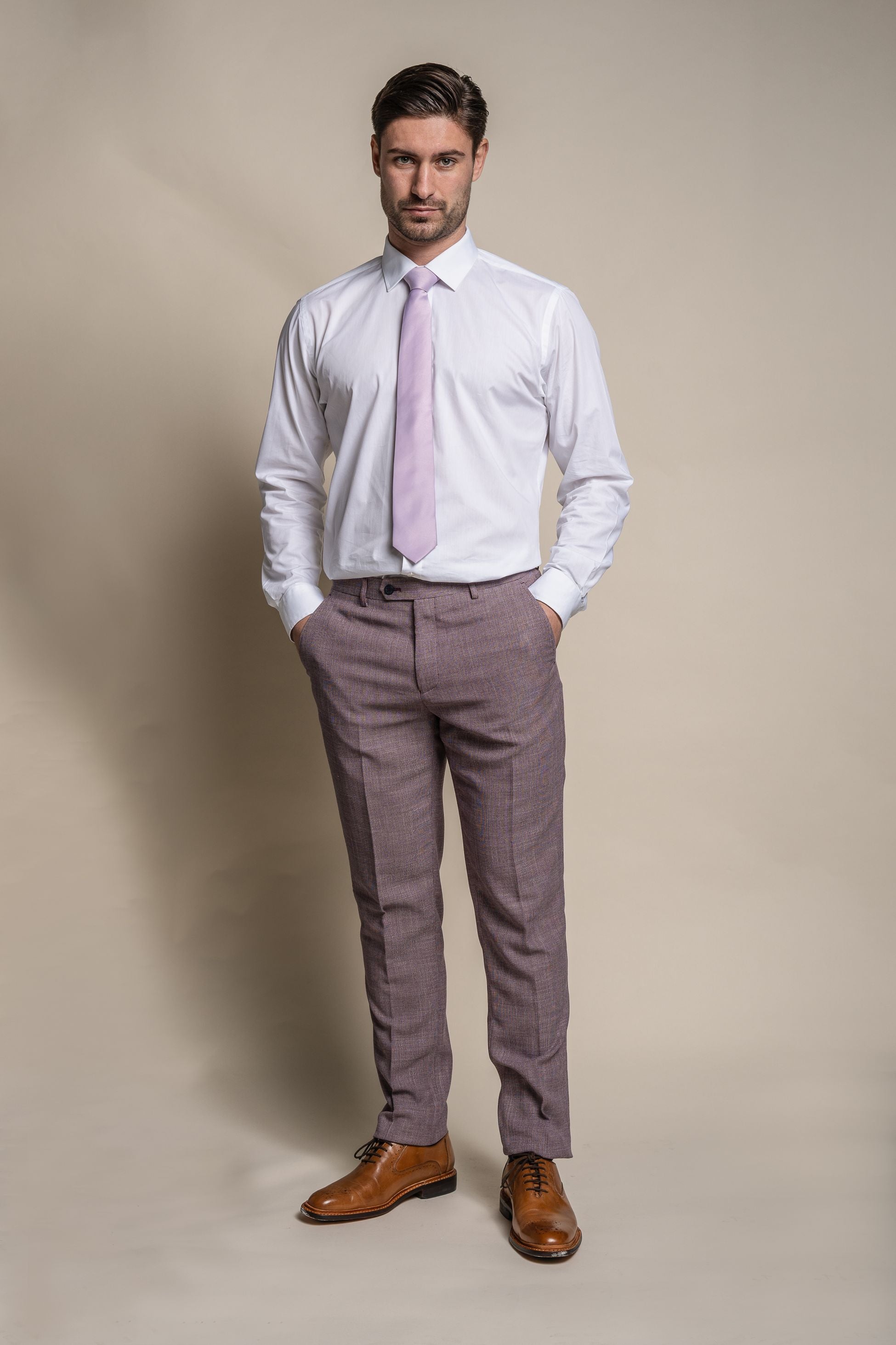 Pantalon formel ajusté pour hommes - MIAMI - Lilas