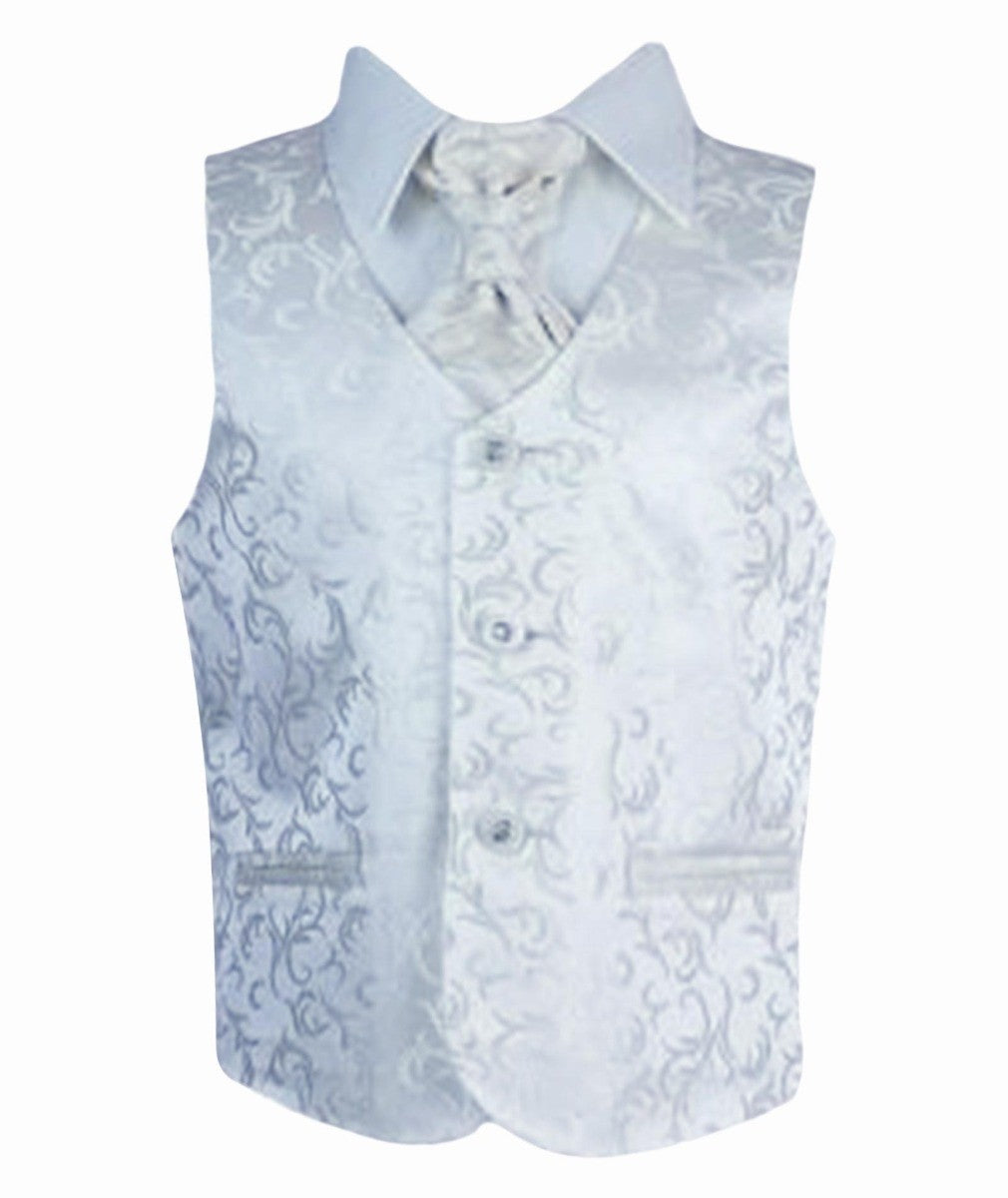 Ensemble Costume de Communion Tailored Fit Tout-en-Un pour Garçons - Blanc