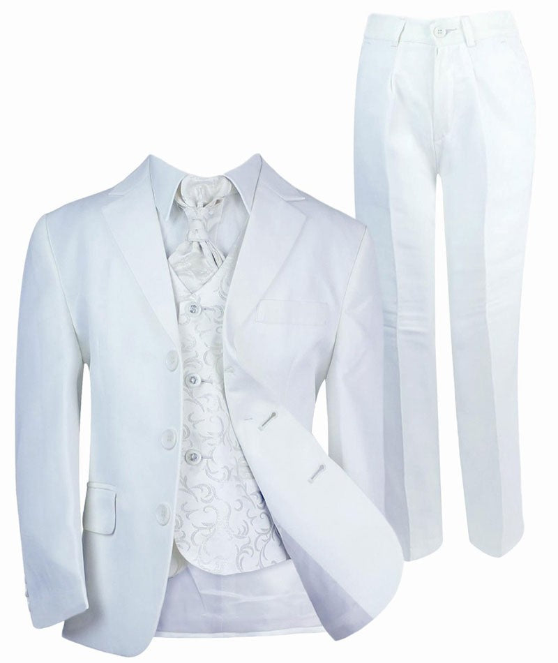 Ensemble Costume de Communion Tailored Fit Tout-en-Un pour Garçons - Blanc