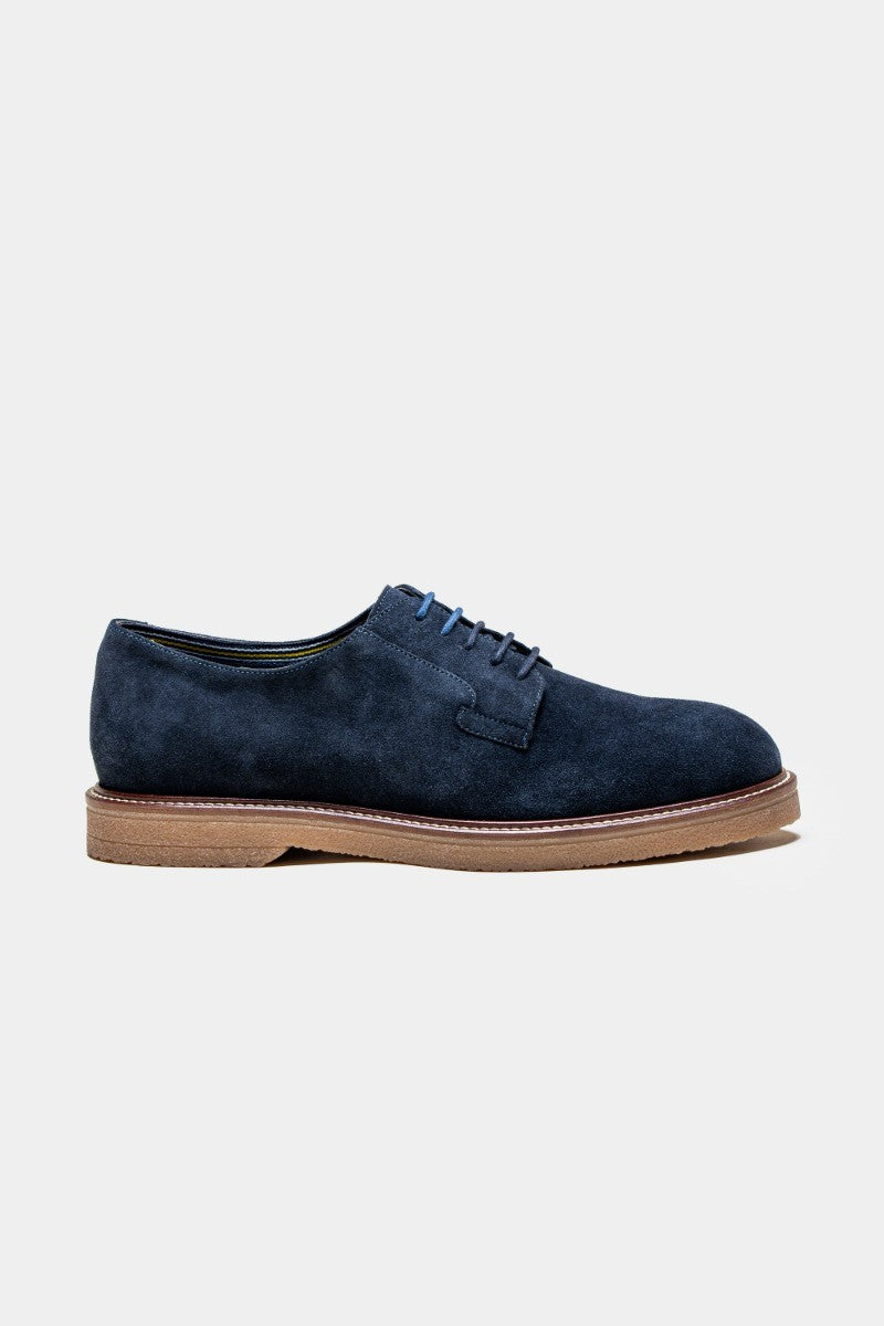 Men's Suede Lace up Shoes - RICHMOND - Navy Blue