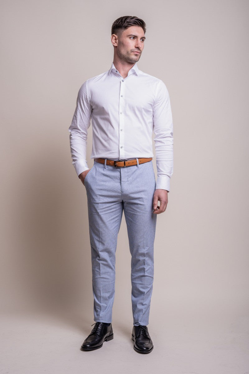 Costume texturé ajusté pour hommes - FREDRIK Blue - Bleu