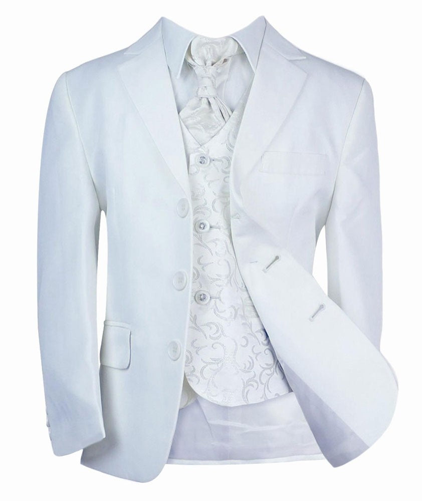 Ensemble Costume de Communion Tailored Fit Tout-en-Un pour Garçons - Blanc