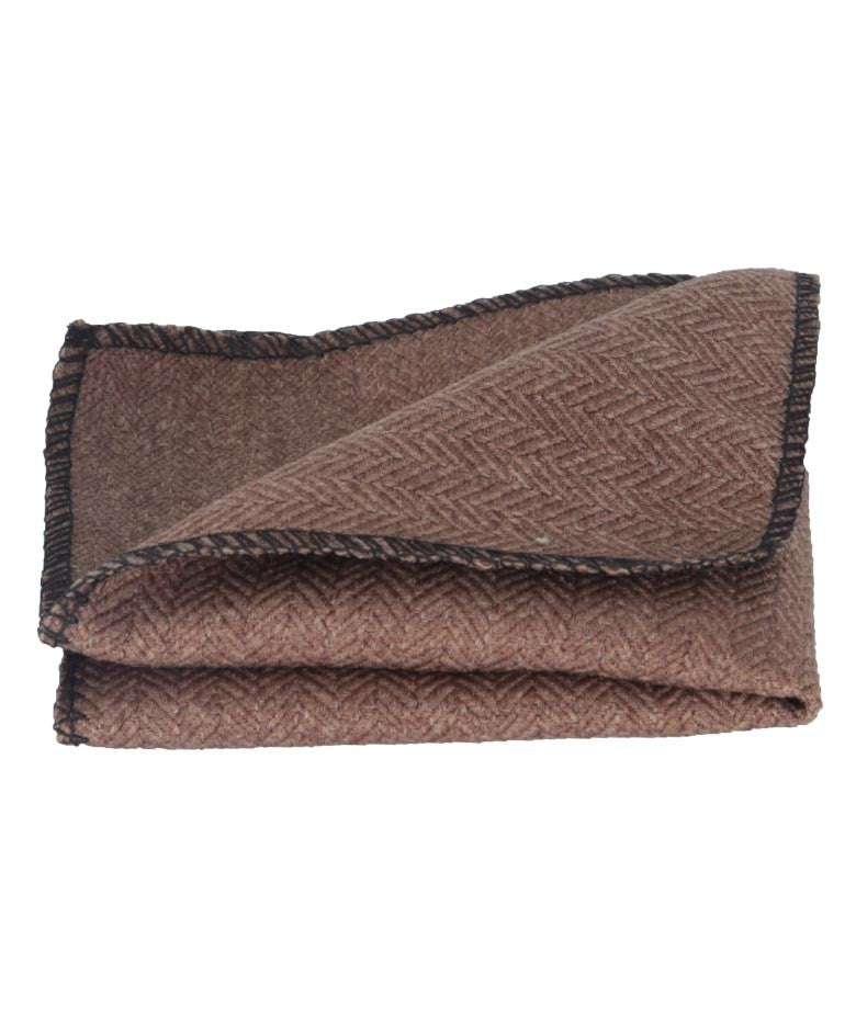 Herren & Jungen Fischgrät Tweed Taschentuch - Hellbraun