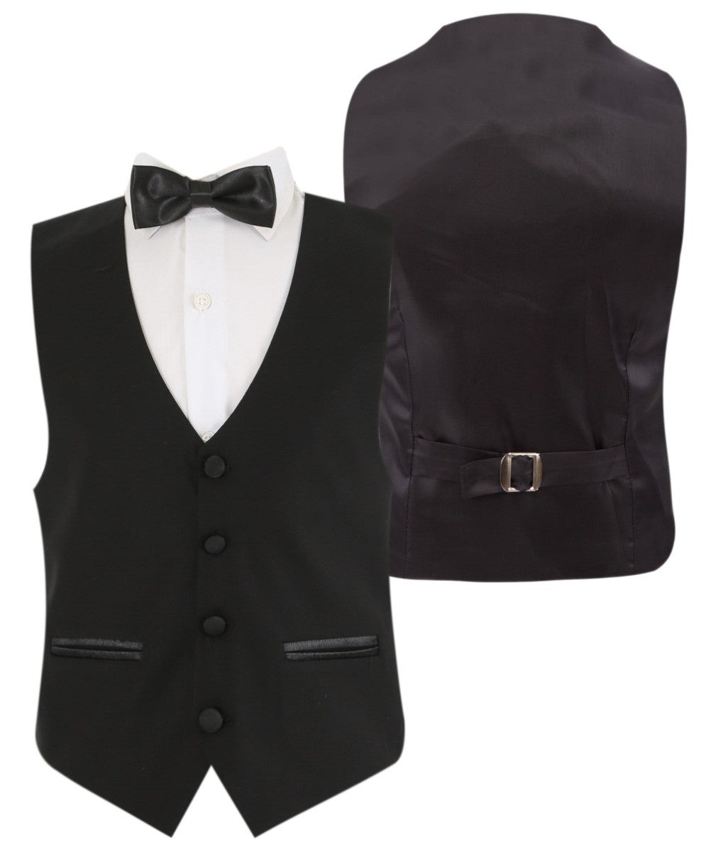 Jungen Glanzrevers Tuxedo Anzug - Schwarz