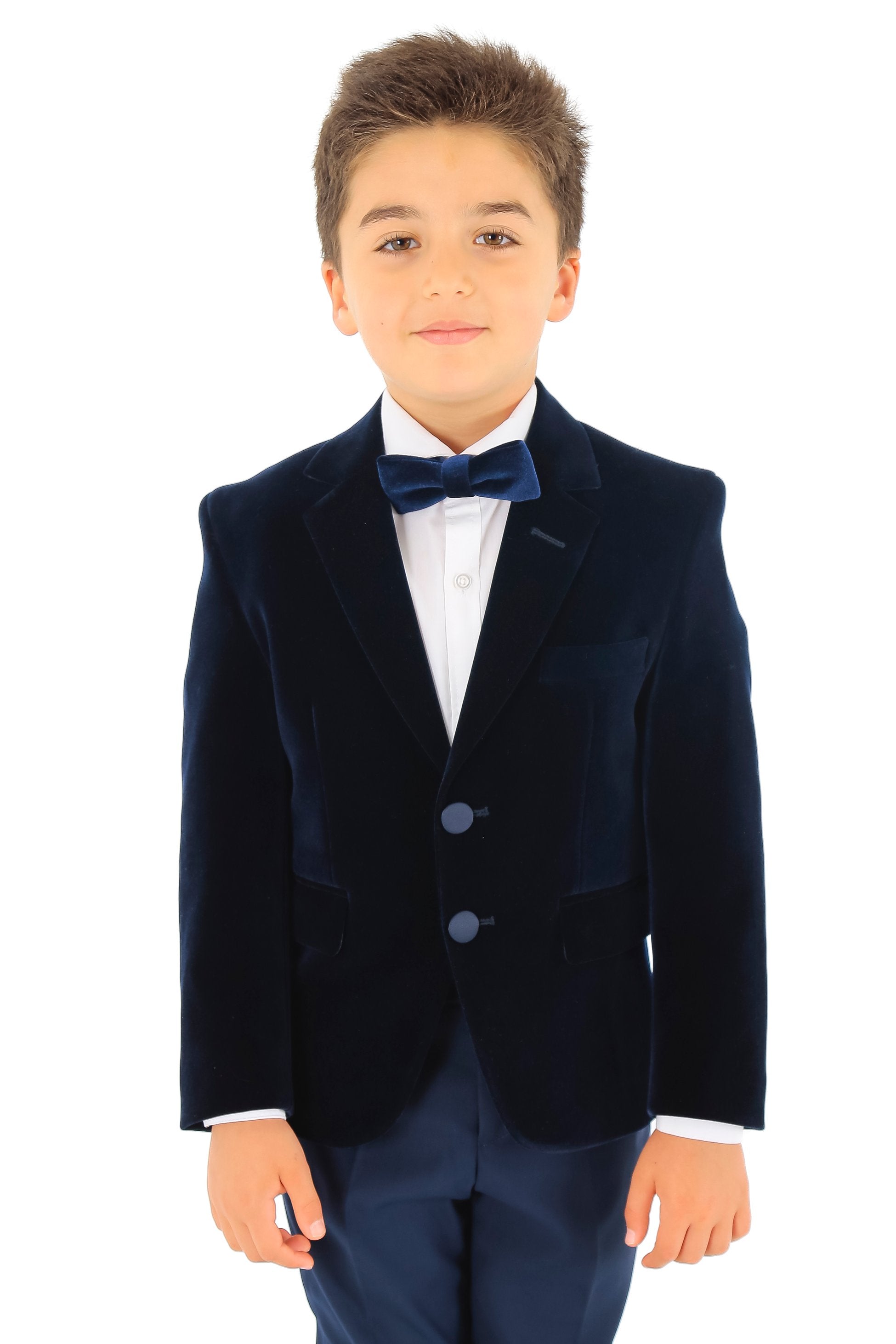 Jungen Samt Slim Fit Formal Blazer - Hackney - Marineblau