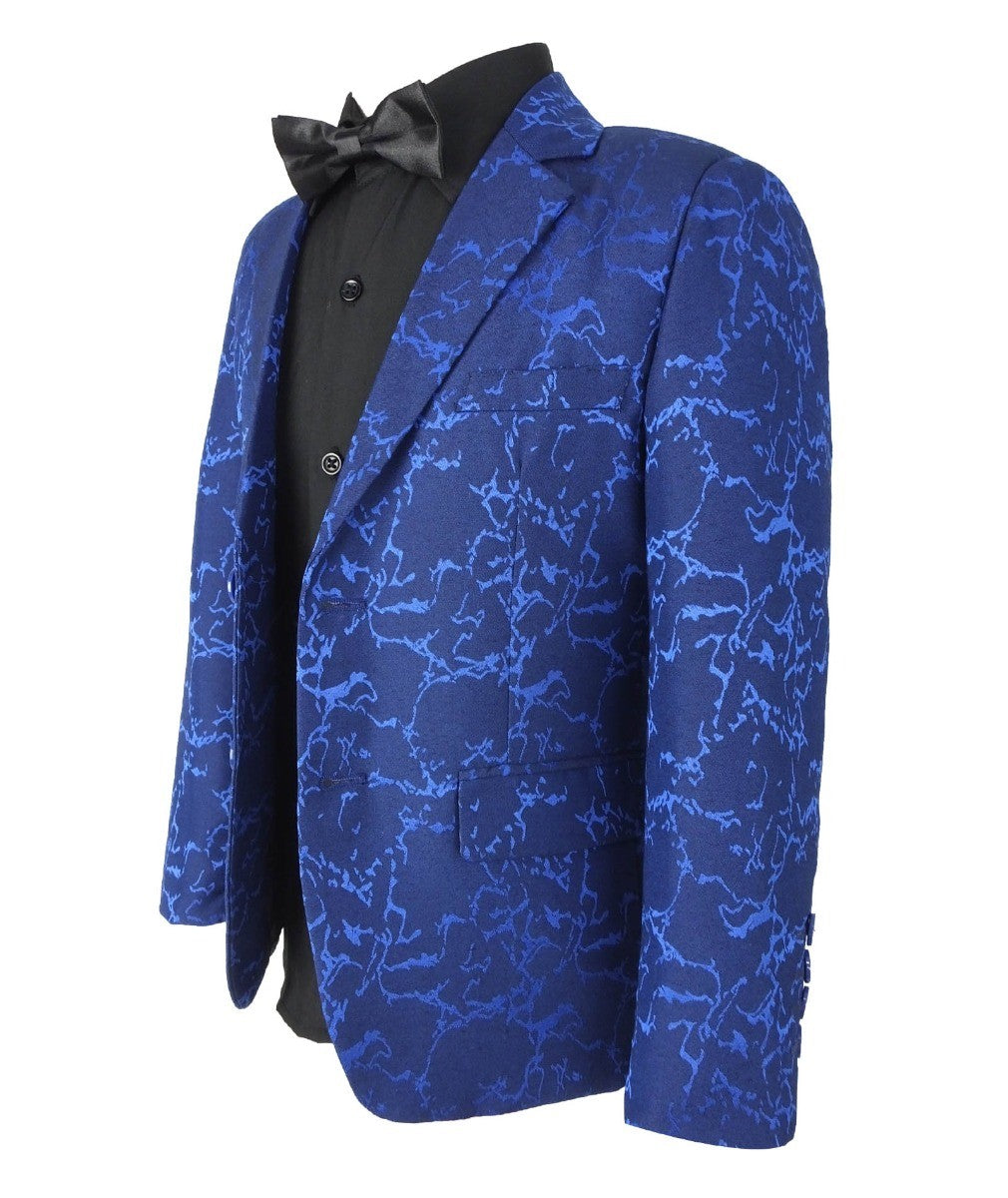 Blazer à Imprimé Marbré pour Garçons - Bleu