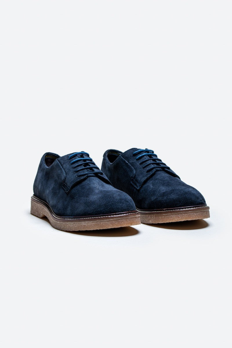 Men's Suede Lace up Shoes - RICHMOND - Navy Blue