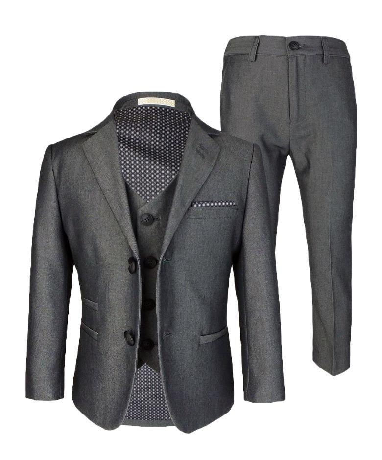 Jungen Slim Fit Dunkelgrauer Anzug - VERONA - Anthrazitgrau