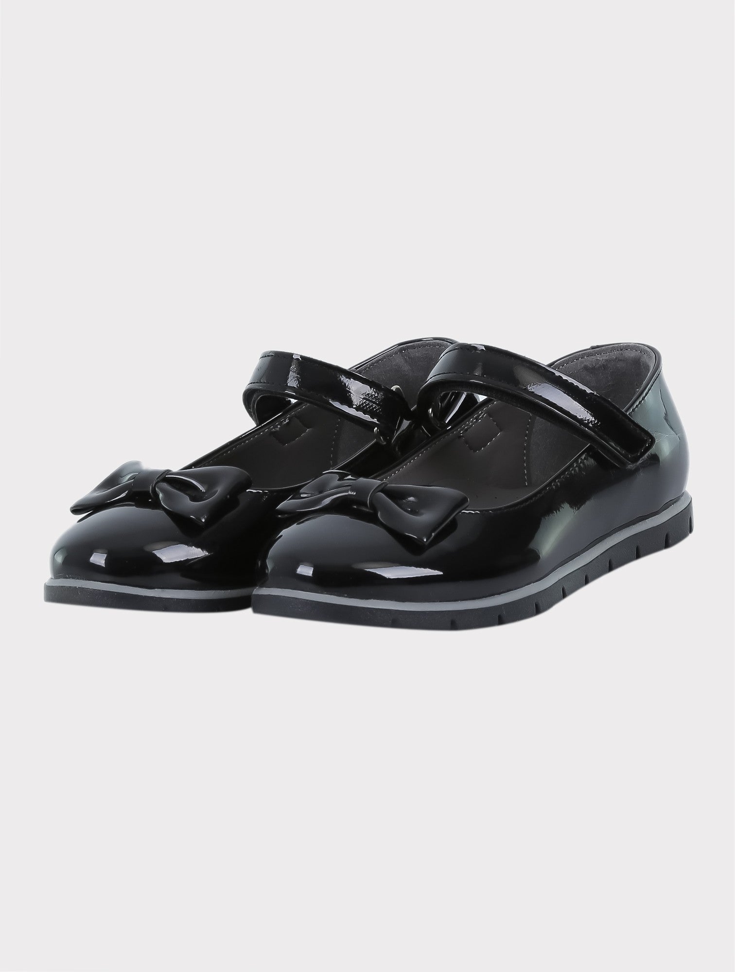 Girls Patent Flat Mary Jane Shoes - Black